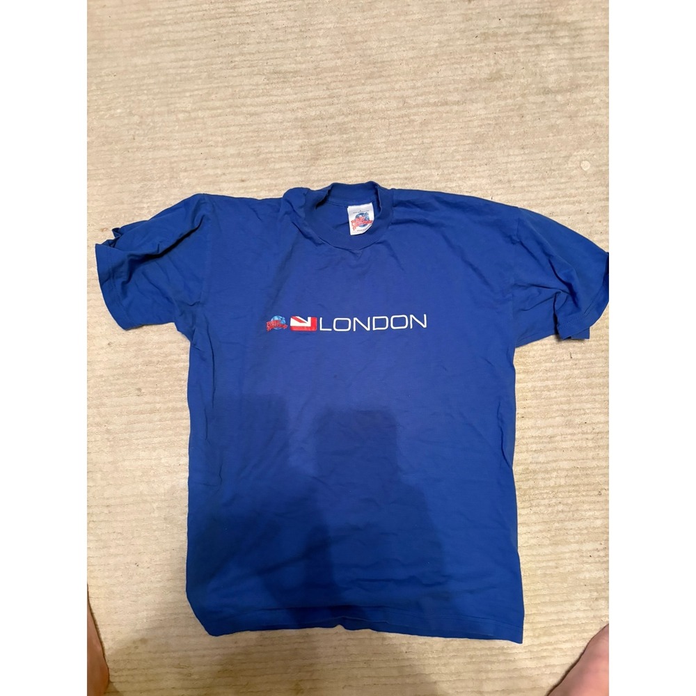 Vintage Planet Hollywood London Cool Britannia Blue T-Shirt Mens Large